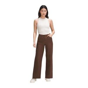 Lululemon City Sleek 5 Pocket High-Rise Wide-Leg Pant Full Length Brown Size 31